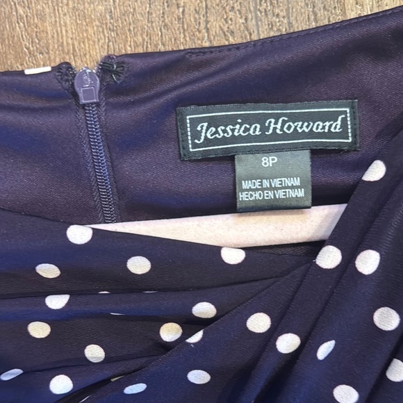 Jessica Howard Purple Polkadot Dress Size 8p - Picture 3 of 8